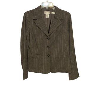 Studio JPR Women's Brown PinStripe Blazer Size Medium‎ NWT, Three Front Pockets,